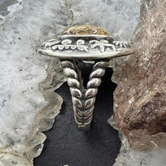 Carolyn Pollack Sterling Silver Oval Picture Jasper Petroglyph Ring For Women - Picture 6 of 10